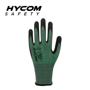 HYCOM 18G ANSI 4 Guante resistente a cortes con revestimiento de nitrilo Sandy Guante de seguridad súper delgado